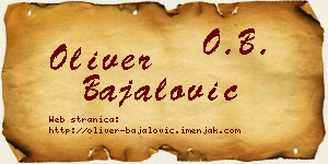 Oliver Bajalović vizit kartica